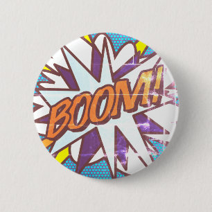 コミック・ポップ・アート BOOM! レトロ 缶バッジ