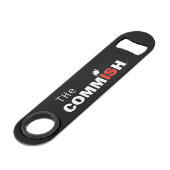 コミッシュボトルオープナー1.5"w x 7"l x .125"h スピード栓抜き (正面アングル)