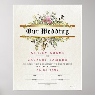コミットメントフローラバナ結婚ーの証明書 ポスター