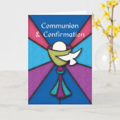 コミュニオンと確認のお祝いが汚れた カード (黄色い花)