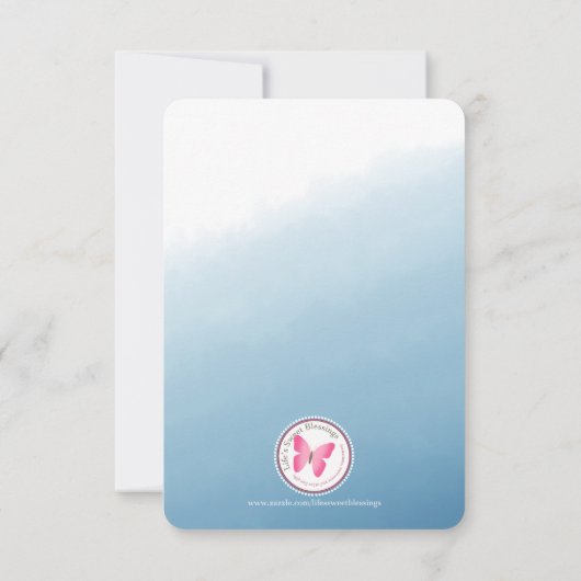 コミュニオンクロスブルーウォーターカラー招待状 招待状 (裏面)