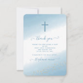 コミュニオンクロスブルーウォーターカラー招待状 招待状 (正面)