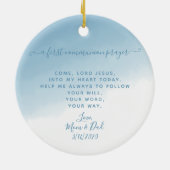 コミュニオンクロスブルーウォーターカラー祈りの言葉 セラミックオーナメント (裏面)