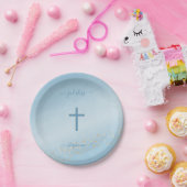 コミュニオンクロスブルーウォーターカラー紙プレート ペーパープレート (パーティー)
