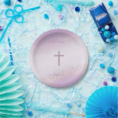 コミュニオンクロスラベンダー水彩色 ペーパープレート (パーティー)