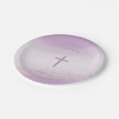 コミュニオンクロスラベンダー水彩色 ペーパープレート (アングル)