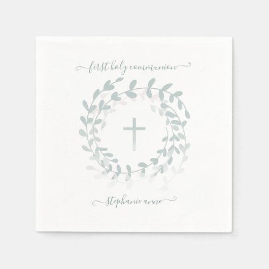 コミュニオンセージリースアンドクロス スタンダードカクテルナプキン (正面)