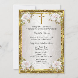 コミュニオンバラ金ゴールドベージュパールダマスクロス 招待状