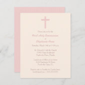 コミュニオンパステルピンククロス 招待状 (正面/裏面)