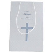 コミュニオンパステルブルークロス ミディアムペーパーバッグ (裏面)