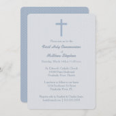 コミュニオンパステルブルークロス 招待状 (正面/裏面)