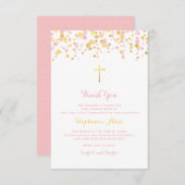 コミュニオンピンクと金ゴールド紙吹雪 サンキューカード (正面/裏面)