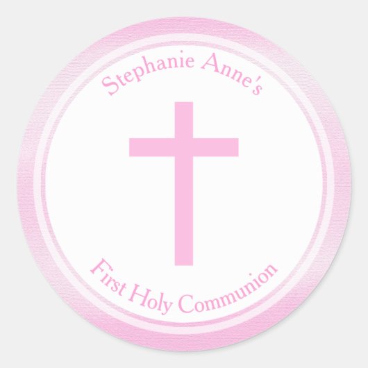 コミュニオンピンクの水彩 ラウンドシール (正面)