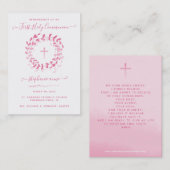 コミュニオンピンクリースとクロス祈りの言葉 名刺 (正面/裏面)