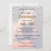 コミュニオンフォトエレガント金ゴールドタイポグラフィ招待状 招待状 (裏面)