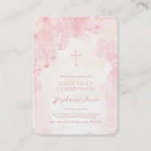 コミュニオンフラワーピンク水彩祈りの言葉カード 名刺 (正面)