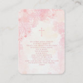 コミュニオンフラワーピンク水彩祈りの言葉カード 名刺 (裏面)