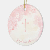 コミュニオンフラワーピンク水彩色 セラミックオーナメント (左)