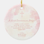 コミュニオンフラワーピンク水彩色 セラミックオーナメント (裏面)