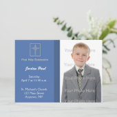 コミュニオンブルーウィズストライプ招待状 招待状 (スタンド正面)