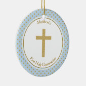 コミュニオンブルーウィズ金ゴールド水玉模様 セラミックオーナメント (右)