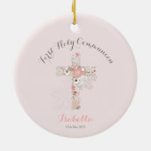 コミュニオン赤面ピンクフローラクロスセラミックオーナメント セラミックオーナメント (裏面)