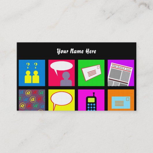 コミュニケーションタイルの壁紙、ここのあなたの名前 名刺 (正面)