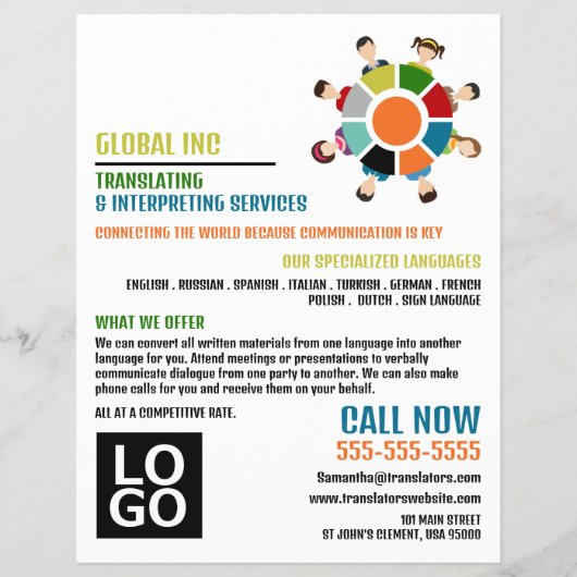 コミュニケーションホイール、トランスレータ、インタープリタ チラシ (正面)