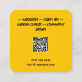 コミュニティアーティストワークショップアートファシリテータカスタムー スクエア名刺 (裏面)