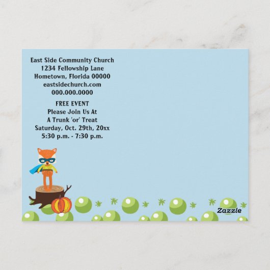 コミュニティイベントカードのトランクまたは処理 ポストカード (裏面)