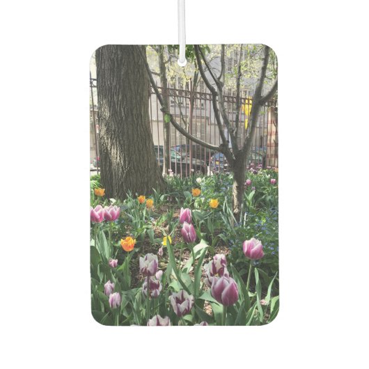 コミュニティガーデン春チューリップフラワーズNYCフローラ カーエアーフレッシュナー (正面)