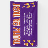 コミュニティチャーチパープルトランクまたはキャンディーコーンの治療 横断幕 (縦)