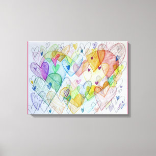 コミュニティハートのキャンバスアート絵画 キャンバスプリント