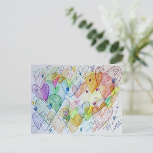 コミュニティハートの色はがき ポストカード (スタンド正面)