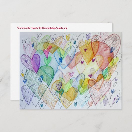 コミュニティハートの色はがき ポストカード (正面/裏面)