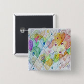 コミュニティハートアートボタンまたはピン 缶バッジ (正面&裏面)