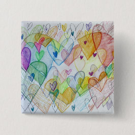 コミュニティハートアートボタンまたはピン 缶バッジ