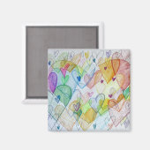 コミュニティハートアートレインボー冷蔵庫用マグネット マグネット (正面/裏面)