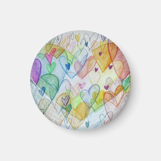 コミュニティハートアートレインボー冷蔵庫用マグネット マグネット (正面)