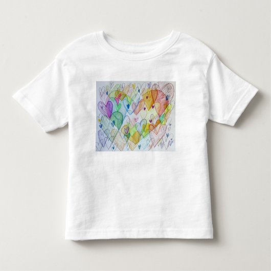 コミュニティハートカラーラブアートTシャツ トドラーTシャツ (正面)