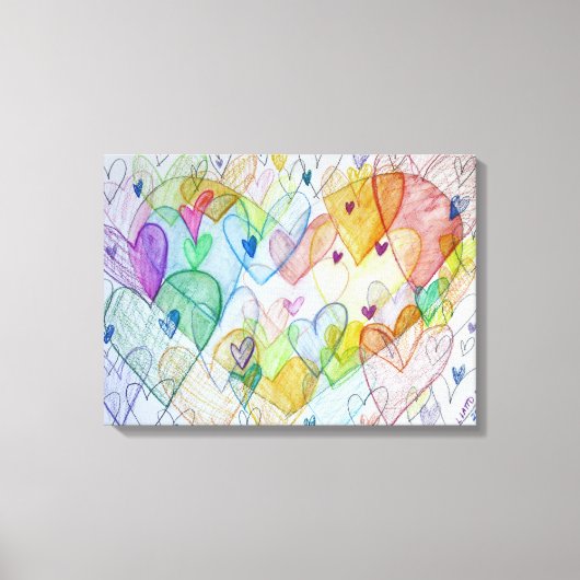 コミュニティハートス絵画キャンバスア絵画ート キャンバスプリント (正面)