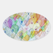 コミュニティハートラブラベルアートステッカー 楕円形シール (正面)