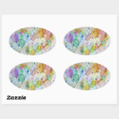 コミュニティハートラブラベルアートステッカー 楕円形シール (シート)