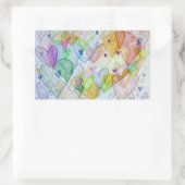 コミュニティハートラブラベルアートステッカー 長方形シール (バッグ)