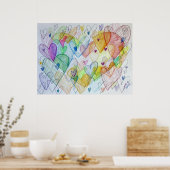 コミュニティハート絵画カラーのポスターアートプリント ポスター (キッチン)