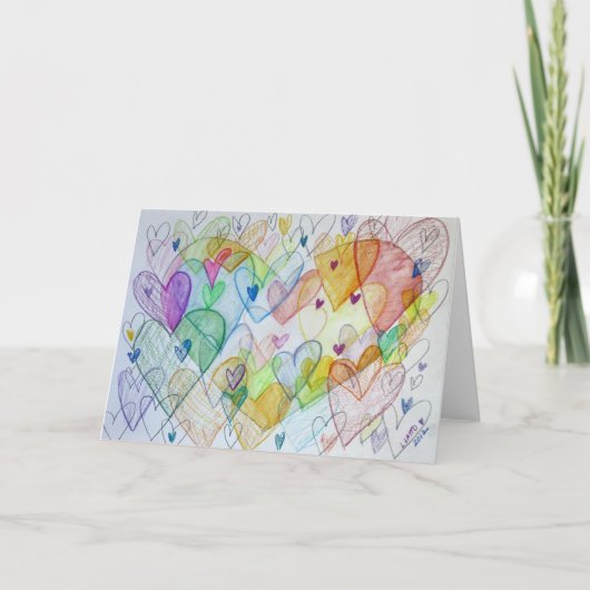 コミュニティ絵画ハートのカスタムメモアートカード シーズンカード (正面)