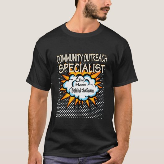 コミュニティ・アウトリーチ・スペシャリストのヒーロー・ジョブ Tシャツ (正面)