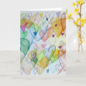 コミュニティ ハート ペイント オーダーメイド アート グリーティング カード (黄色い花)