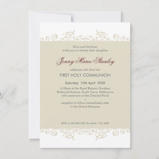 コミュニニオン招待状 ぎな カールズ5P 招待状 (裏面)