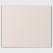 コミューニオンピーチつる植物とストライプ ラッピングペーパー (フラット)